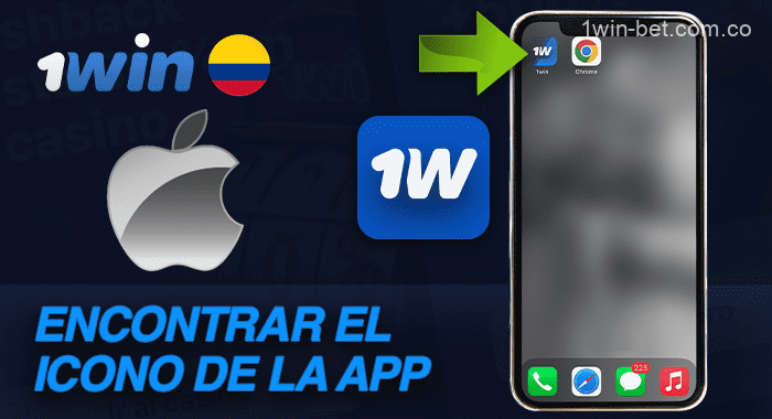 Localiza el icono de la app 1win en la pantalla de inicio